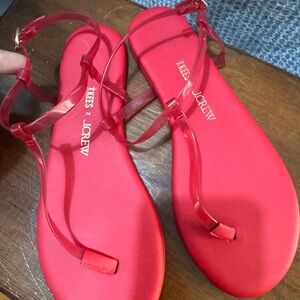 TKEES x J.Crew Vibrant Red Sandals